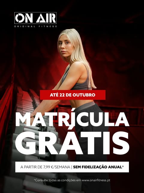 O mais difícil é dar o primeiro passo. Este outubro, nós facilitamos-te a vida 🔥

Sem matrícula e sem barreiras.
✅ DE 9 A 22 DE OUTUBRO: MATRÍCULA GRÁTIS

A tua melhor versão começa no ON AIR.
👉 Adere através do link na bio.